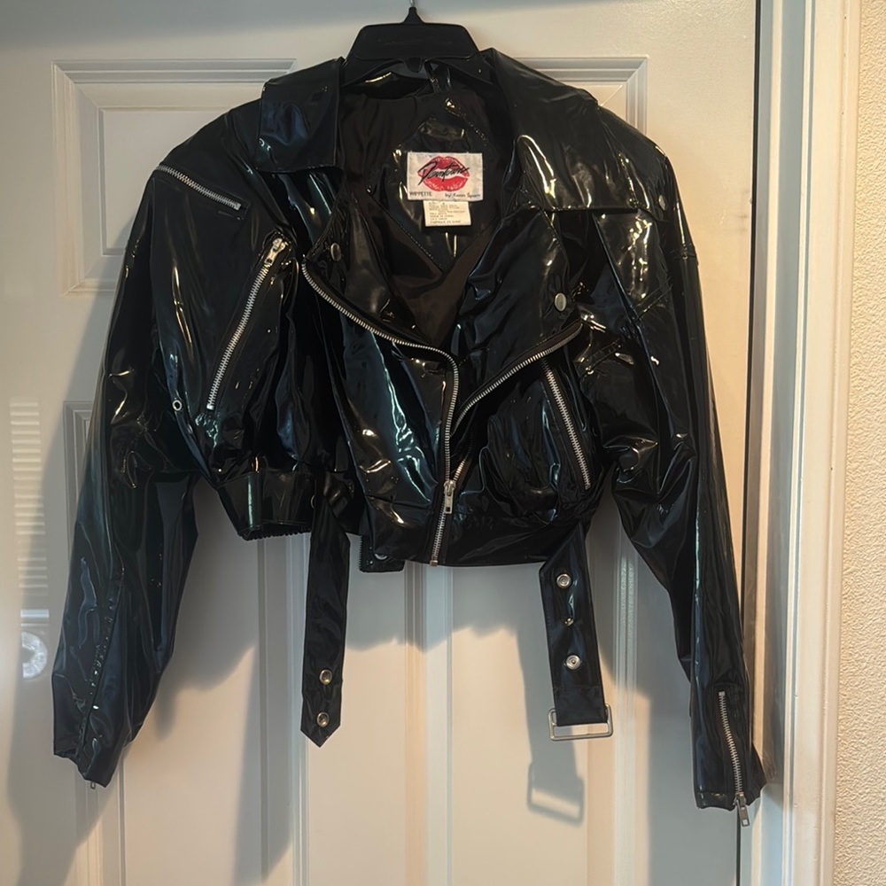 DownTown Company Black Moto Jacket Asymmetrical Zipper (fits S,M or L & XL)